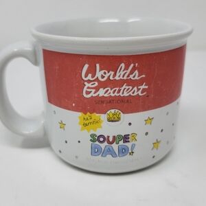 Vintage Worlds Greatest Souper Dad He's Terrific Sensational Coffee Soup Mug